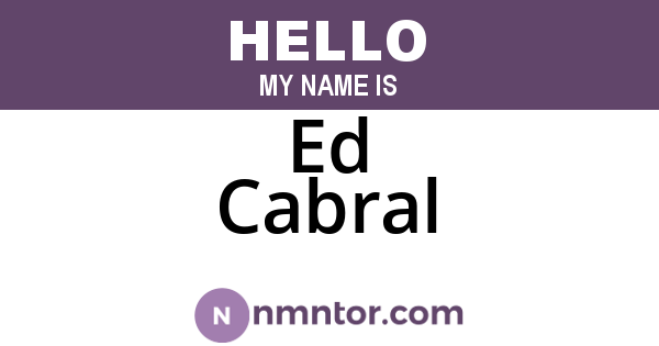 Ed Cabral
