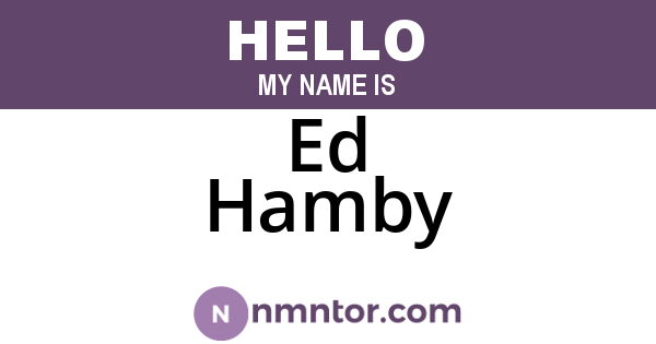 Ed Hamby