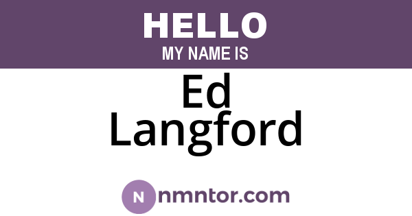 Ed Langford