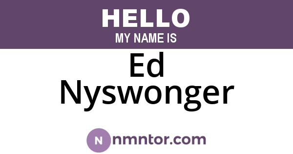 Ed Nyswonger