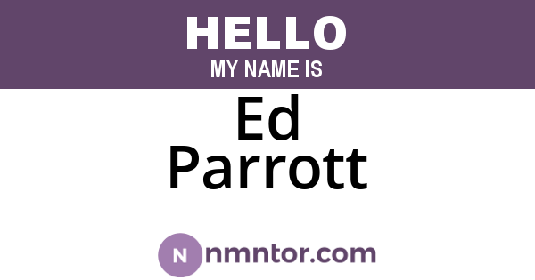 Ed Parrott
