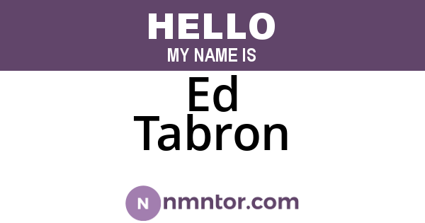 Ed Tabron