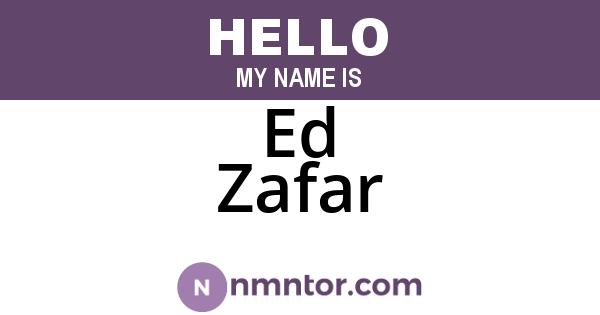 Ed Zafar