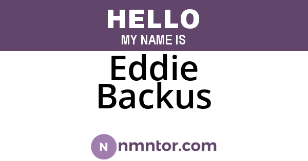 Eddie Backus