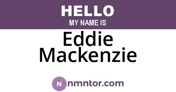 Eddie Mackenzie
