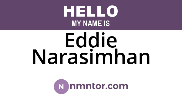 Eddie Narasimhan