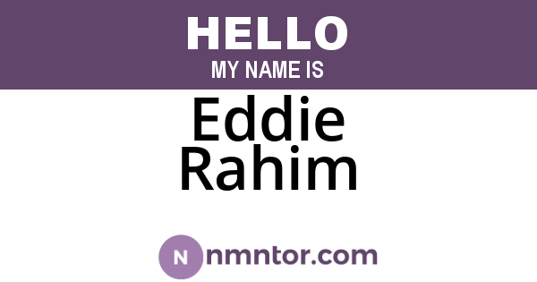 Eddie Rahim