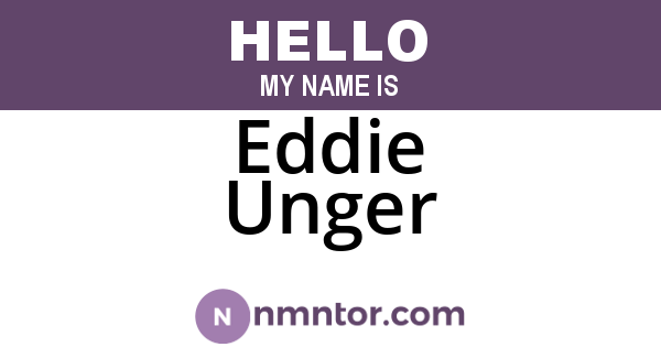 Eddie Unger