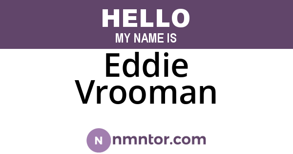 Eddie Vrooman