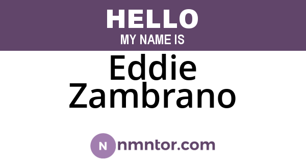 Eddie Zambrano