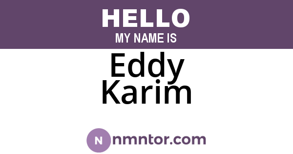 Eddy Karim