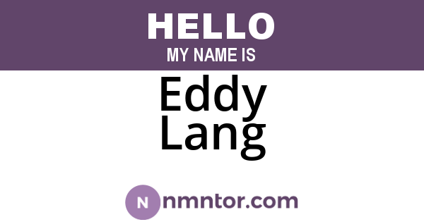 Eddy Lang
