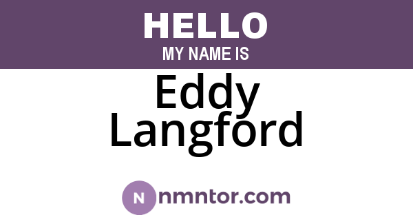 Eddy Langford
