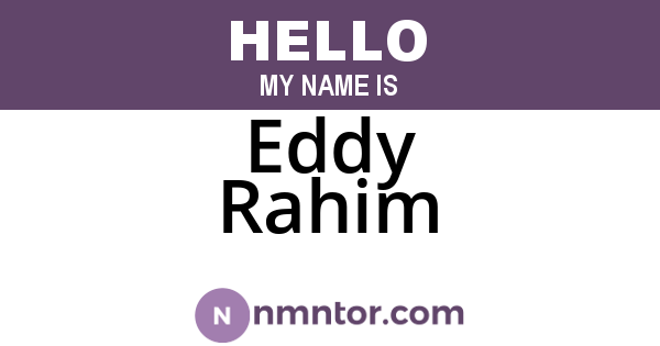Eddy Rahim