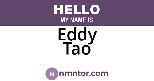 Eddy Tao
