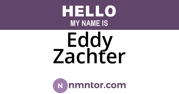 Eddy Zachter