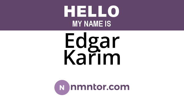 Edgar Karim