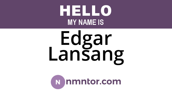 Edgar Lansang