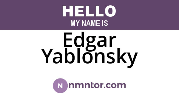 Edgar Yablonsky