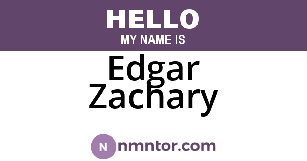 Edgar Zachary