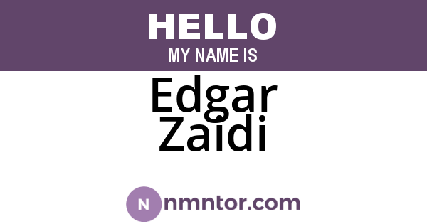 Edgar Zaidi