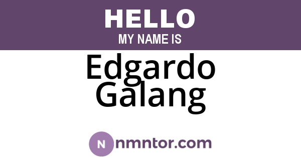 Edgardo Galang