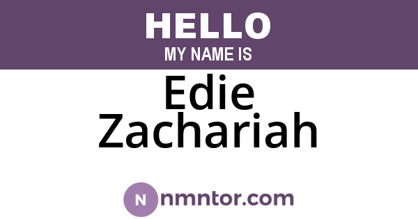Edie Zachariah