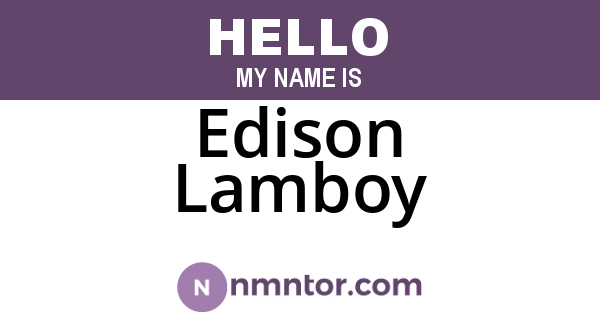 Edison Lamboy