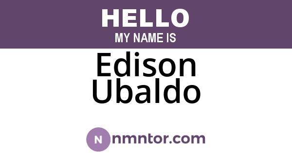Edison Ubaldo