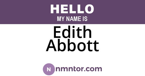 Edith Abbott