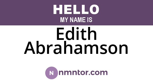 Edith Abrahamson