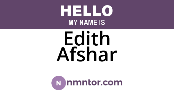 Edith Afshar