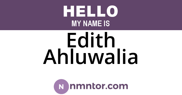 Edith Ahluwalia