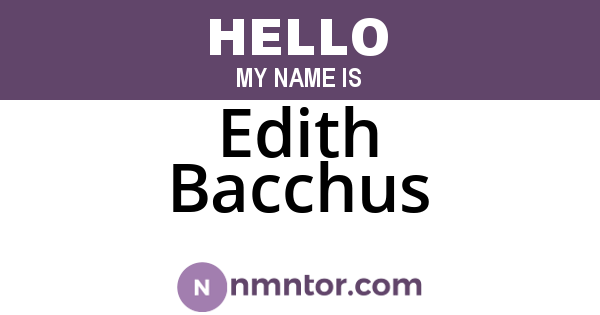 Edith Bacchus