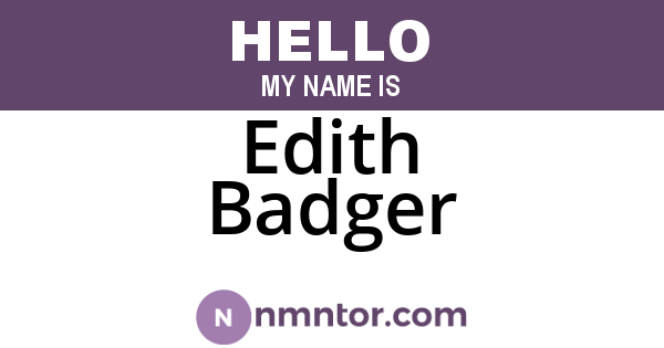 Edith Badger