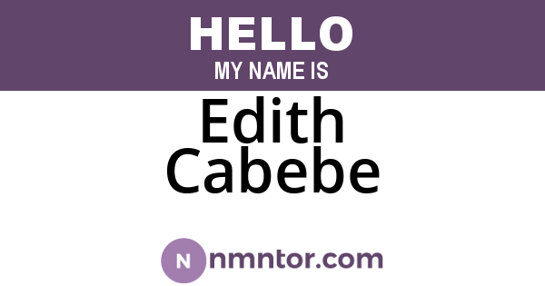 Edith Cabebe