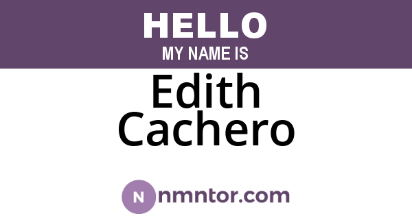 Edith Cachero