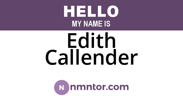 Edith Callender