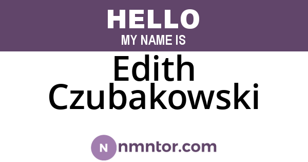 Edith Czubakowski
