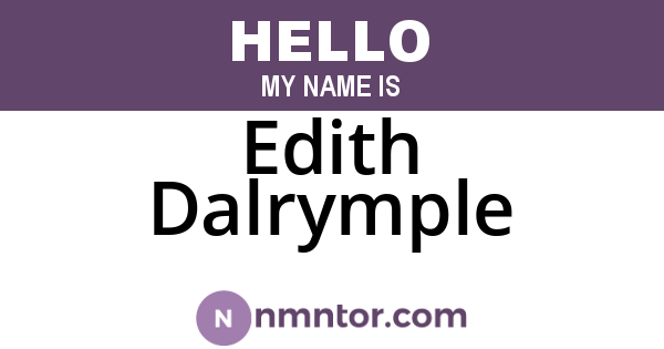 Edith Dalrymple