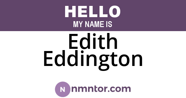 Edith Eddington