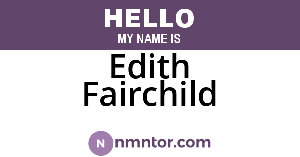 Edith Fairchild