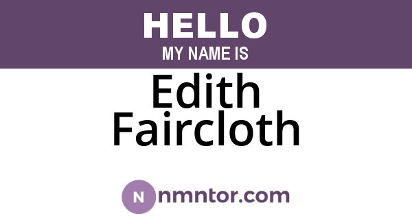 Edith Faircloth