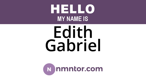 Edith Gabriel