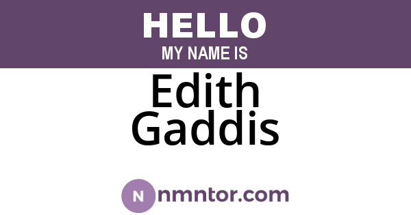 Edith Gaddis