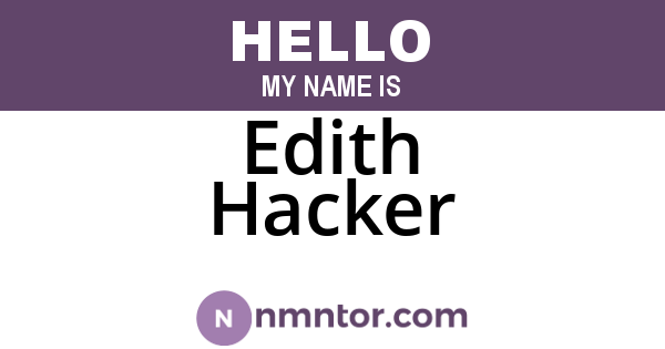 Edith Hacker