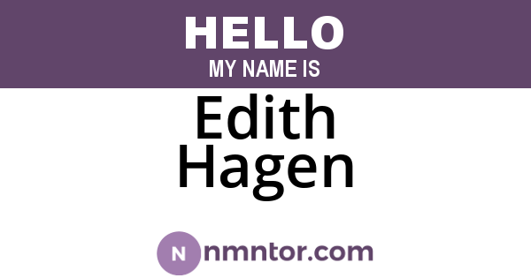 Edith Hagen