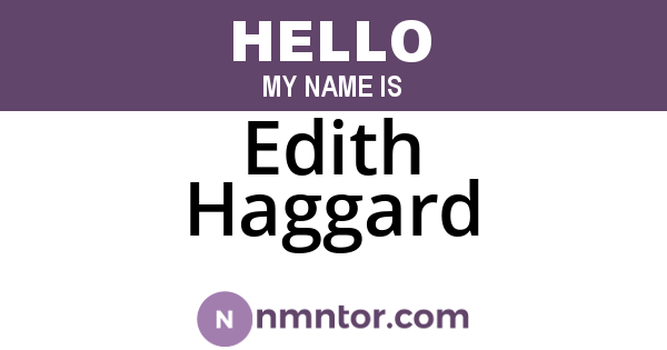 Edith Haggard