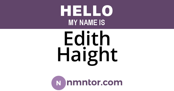 Edith Haight