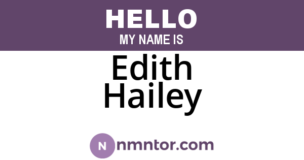 Edith Hailey